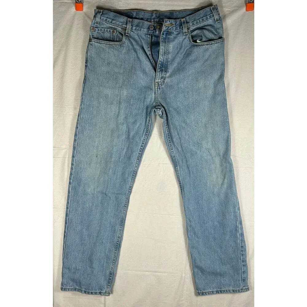 Levi's 505 Regular Fit Men's Jeans - 36x30 - Authentic Worn Vintage Wash Denim